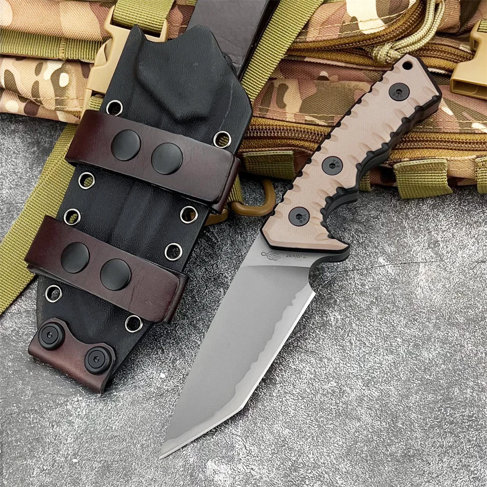 Camping Knife G10 Handle Fixed Blade Custom Engraving Hunting Survival Tactical EDC