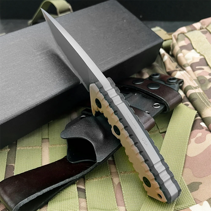 Camping Knife G10 Handle Fixed Blade Custom Engraving Hunting Survival Tactical EDC