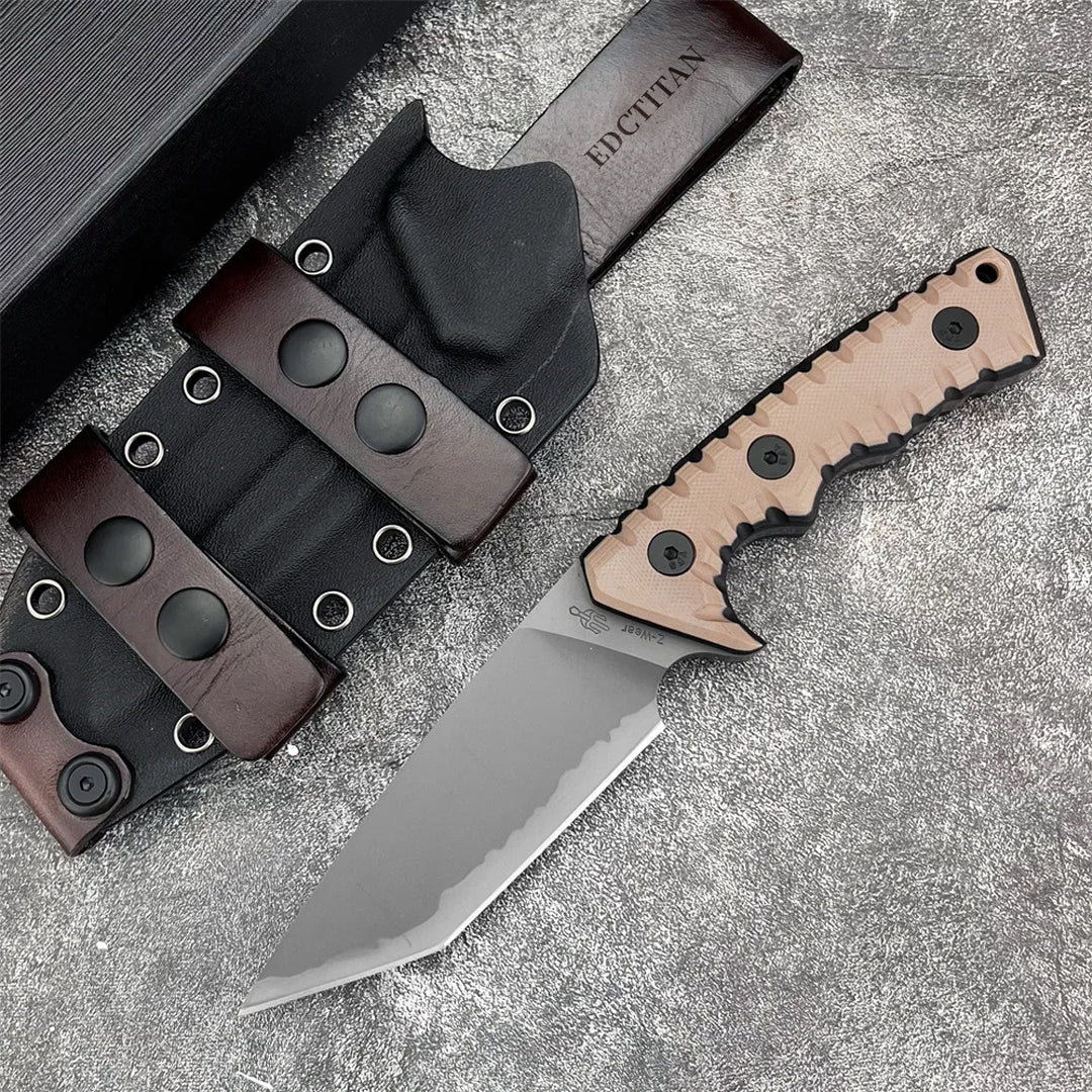 Camping Knife G10 Handle Fixed Blade Custom Engraving Hunting Survival Tactical EDC