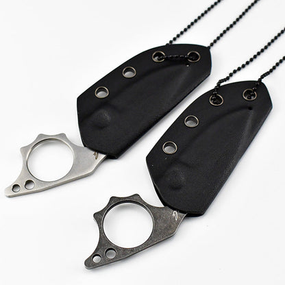 THUMB Mini Fixed Blade Neck Knife - Skeleton Design EDC with Sheath