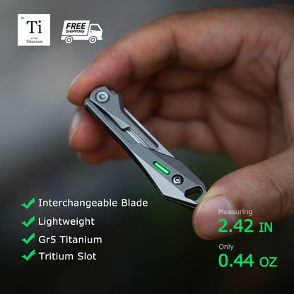 Titanium Scalpel Knife GR5 Micro Folding Replaceable Blade EDC TSA Compliant Travel