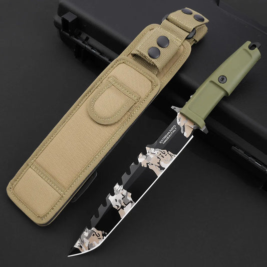 Fixed Blade Knife Tactical Knife N690Co Steel Tanto Tip Survival Spear Knife Bushcraft Hunting
