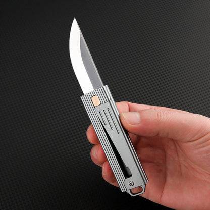Folding Knife Tactical Knife D2 Steel Gravity Opening Aluminum Handle EDC Knife Stress Relief