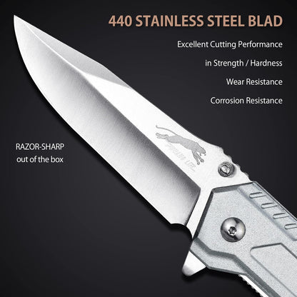 Leopard's Edge Stainless Steel Multipurpose Pocket Knife - Ergonomic Design EDC
