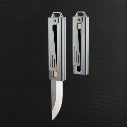 Folding Knife Tactical Knife D2 Steel Gravity Opening Aluminum Handle EDC Knife Stress Relief