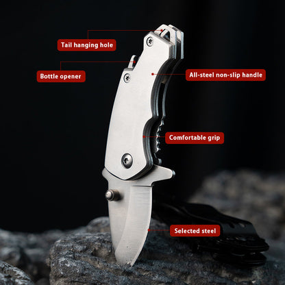 Shark Fang Mini Folding Knife - Stainless Steel Keychain EDC Utility Knife
