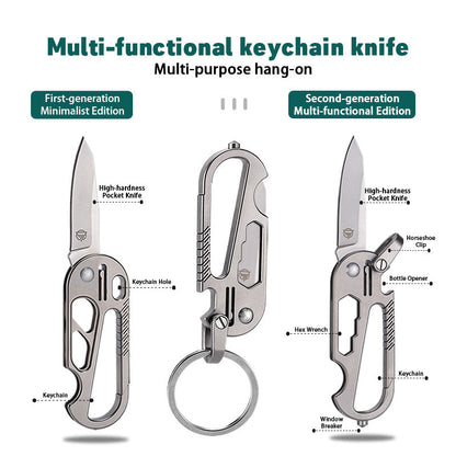 EdgeKey Titanium Multi-Function Keychain Knife | M390 or 8Cr13MoV Steel