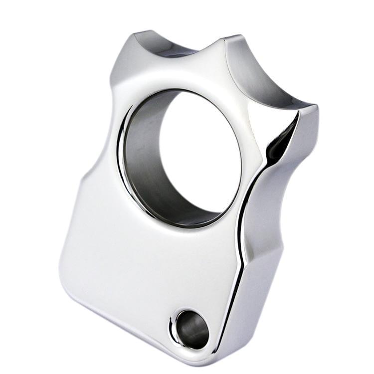 304 Stainless Steel Ultra-Thick Polished Knuckle Ring - 14mm Single Finger EDC
