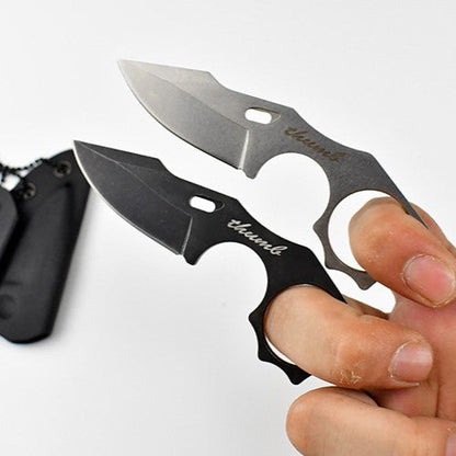 THUMB Mini Fixed Blade Neck Knife - Skeleton Design EDC with Sheath