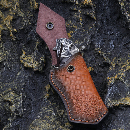 Sky Blade Damascus Folding Knife - 107-Layer VG10 Steel with Ebony Handle