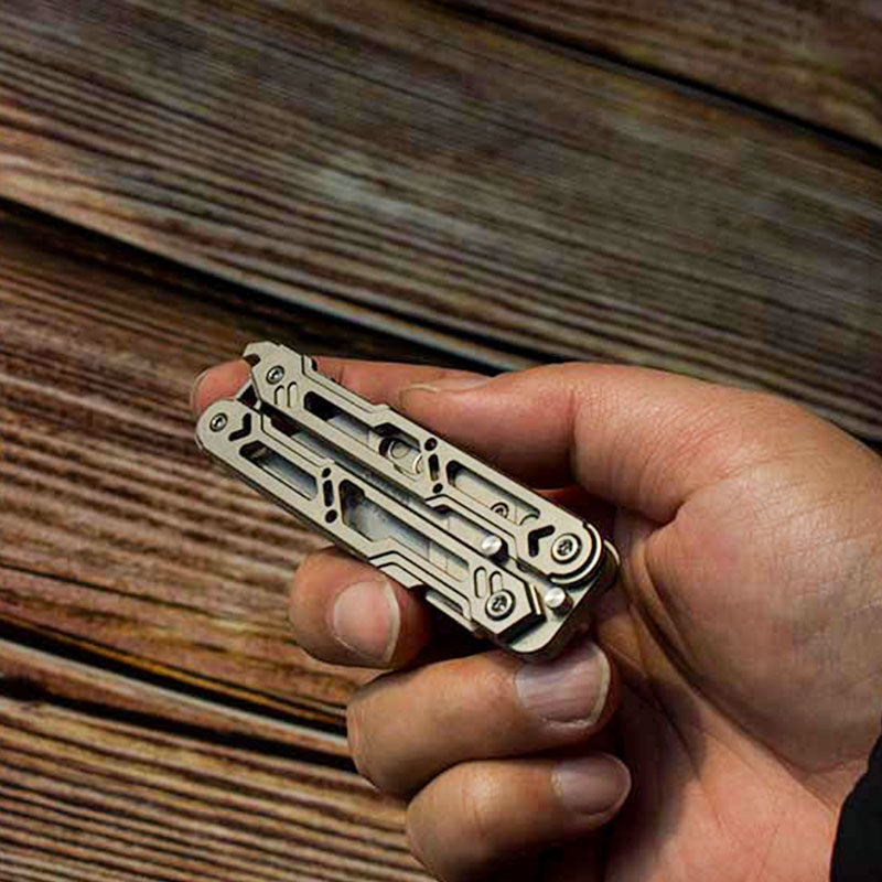 Balisong Trainer Titanium Butterfly Knife Flipping EDC Training Utility Balisong