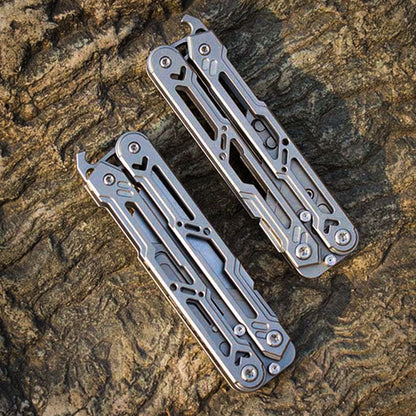 Balisong Trainer Titanium Butterfly Knife Flipping EDC Training Utility Balisong