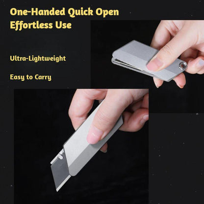 TiFlex TC4 Titanium EDC Utility Knife - One-Handed Quick-Change Blade with Flip Action