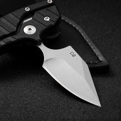 Folding Knife D2 Steel 2-in-1 Transformable Push Dagger EDC Tactical Self Defense