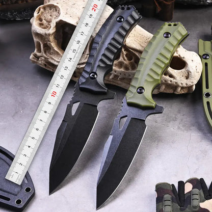 Survival Knife 8Cr13MoV Steel Fire Starter Kit Camping Outdoor Mountaineering EDC