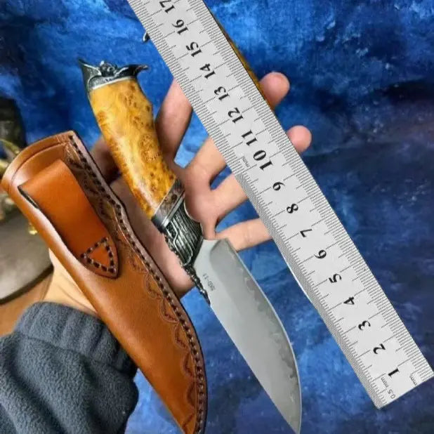 Handcrafted Survival Knife SKD-11 Steel Thuja Wood Handle Fixed Blade Pirate Collector