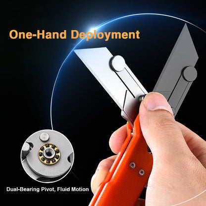 ViperSlide Heavy-Duty Folding Utility Knife - G10 Handle with Axle Lock Multi-Function