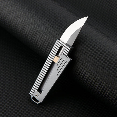 Folding Knife Tactical Knife D2 Steel Gravity Opening Aluminum Handle EDC Knife Stress Relief