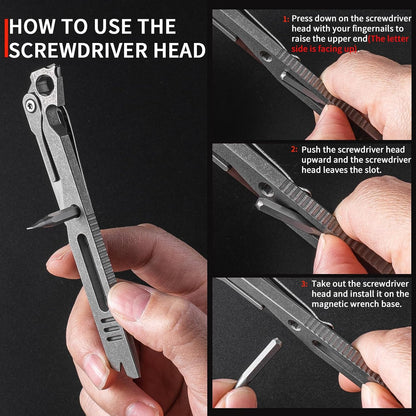IronClad 9-in-1 Titanium Pocket Pry Bar - Aerospace-Grade Multi-Tool EDC