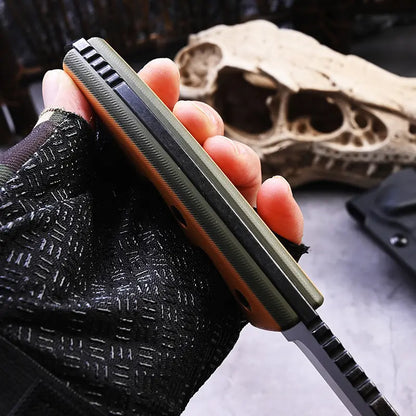 Fixed Blade Knife G10 Handle Kydex Sheath Stonewash Heavy Duty Survival Camping Tactical