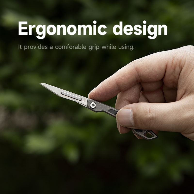 WaspArmor Blade Titanium Micro Folding Scalpel Knife - Surgical Blade EDC Keychain