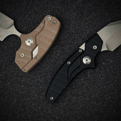 Folding Knife D2 Steel 2-in-1 Transformable Push Dagger EDC Tactical Self Defense