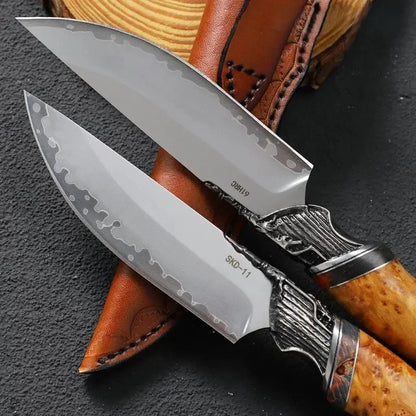 Handcrafted Survival Knife SKD-11 Steel Thuja Wood Handle Fixed Blade Pirate Collector