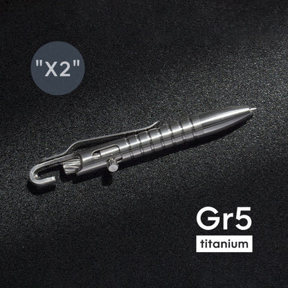 Ultimate GR5 Titanium Bolt Action Pen - Waterproof EDC with Secure Hook