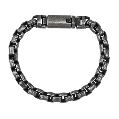 RustEdge Titanium Steel Industrial Punk Bracelet - Oxidized Finish