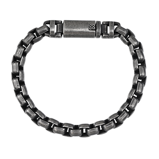 RustEdge Titanium Steel Industrial Punk Bracelet - Oxidized Finish