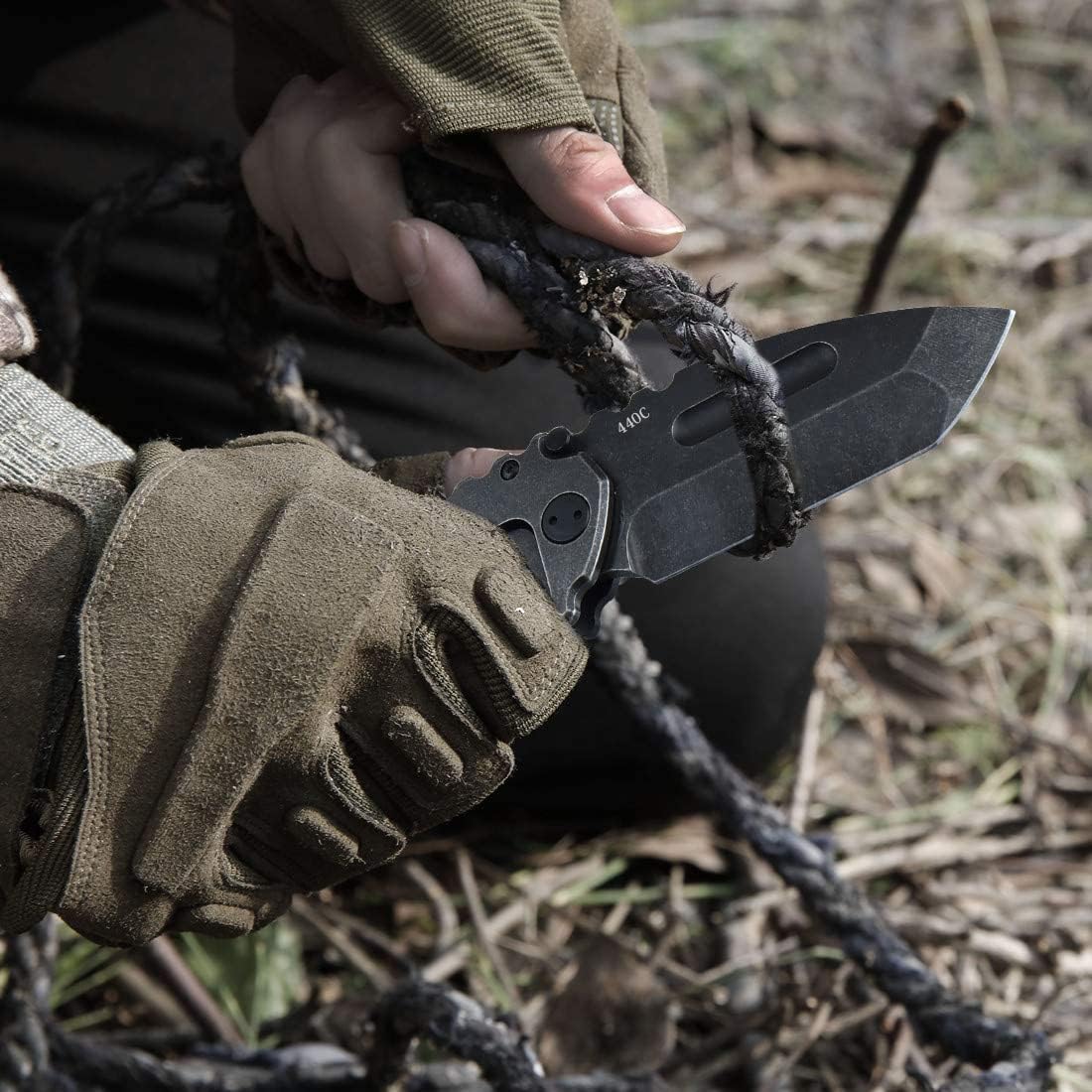Folding Machete Folding Knife D2 Steel 59-60 HRC Camping Machete Outdoor Knife EDC Survival Knife