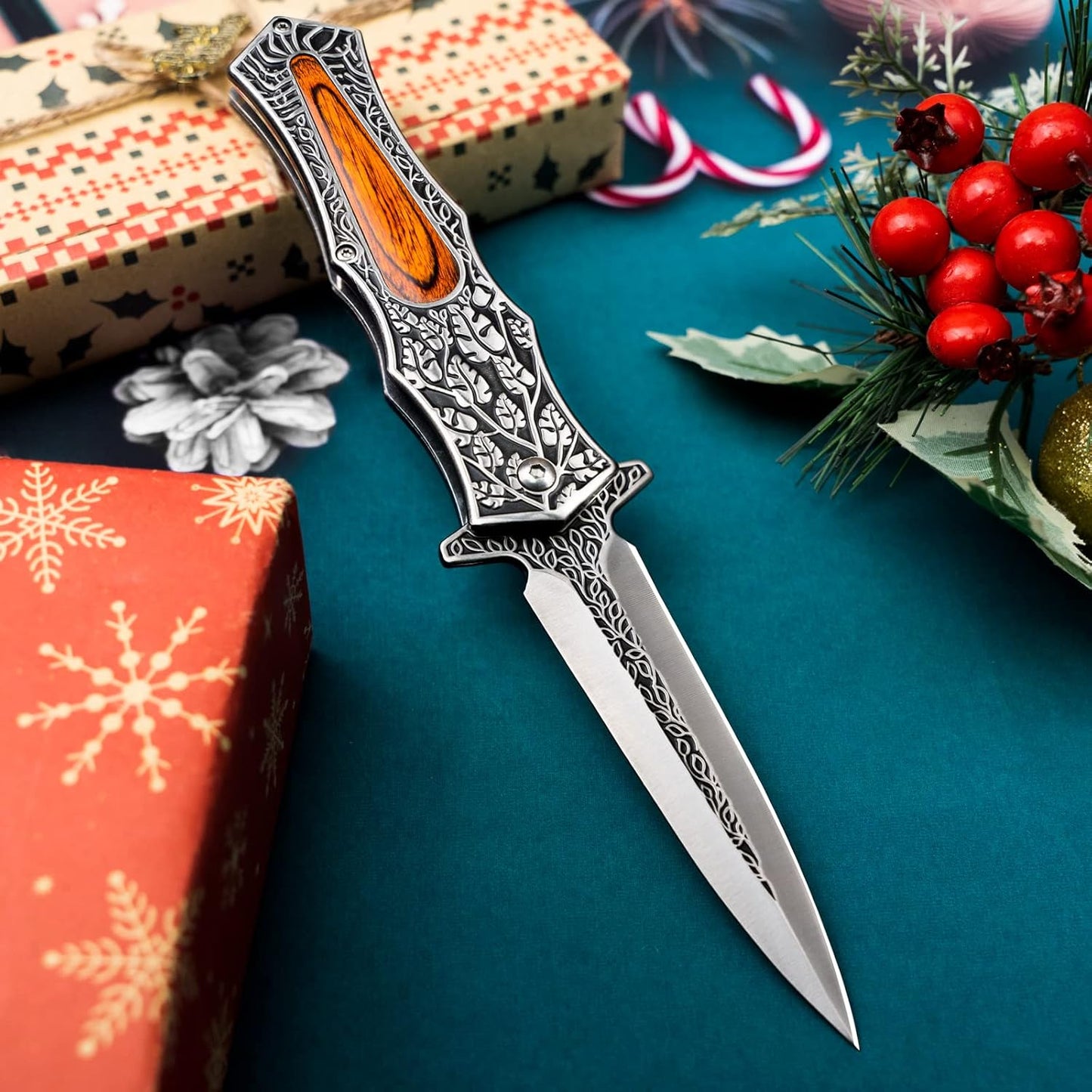 Pocket Knife Japanese Engraving One Hand Opening Liner Lock Stainless Steel EDC Collector