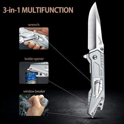 Leopard's Edge Stainless Steel Multipurpose Pocket Knife - Ergonomic Design EDC