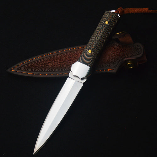Artisan Damascus Fixed Blade Knife - G10 Handle EDC