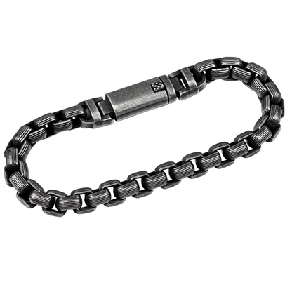 RustEdge Titanium Steel Industrial Punk Bracelet - Oxidized Finish
