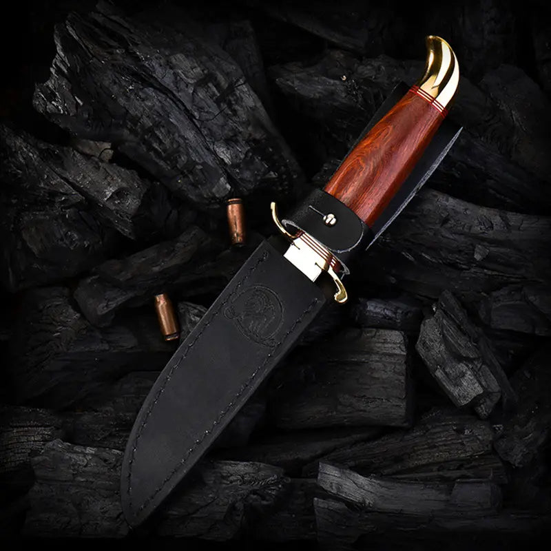 Legacy Blade 9CR18MOV Artisan EDC Knife - Mirror Polish with Brass Guard & Ebony Handle