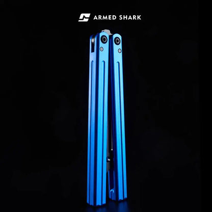 Squiddy V2 Balisong Trainer - Armed Shark 6061 Aluminum Butterfly Knife Fast Flipper