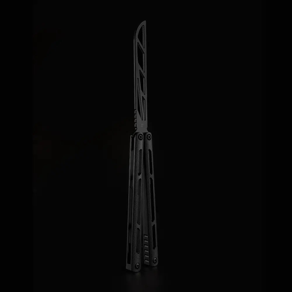 TC4 Titanium Balisong Trainer Knife - Armed Shark Tsunami DLC Butterfly Flipper