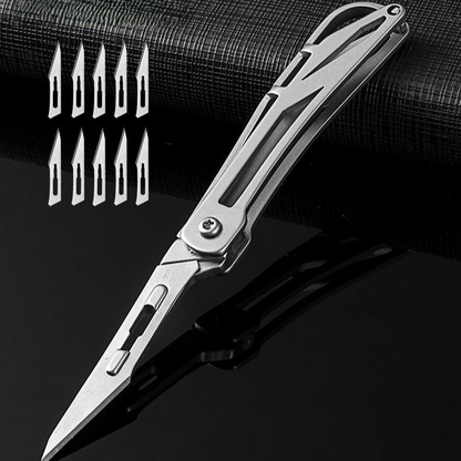 SharpFlex Steel Utility Knife - Pocket EDC with Replaceable No. 11 Surgical Blade