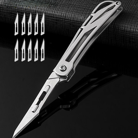 SharpFlex Steel Utility Knife - Pocket EDC with Replaceable No. 11 Surgical Blade