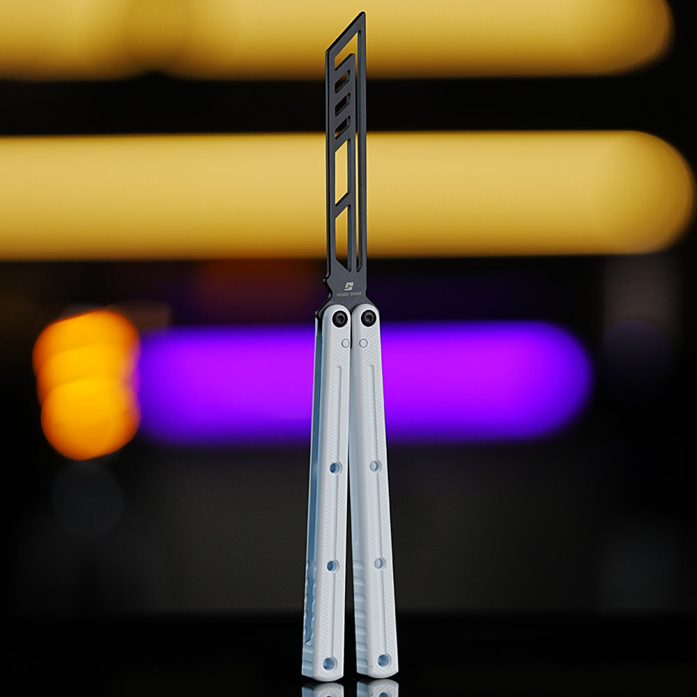 Krake Raken Balisong Trainer Ceramic Edition - Armed Shark 7075 Aluminum Butterfly Knife