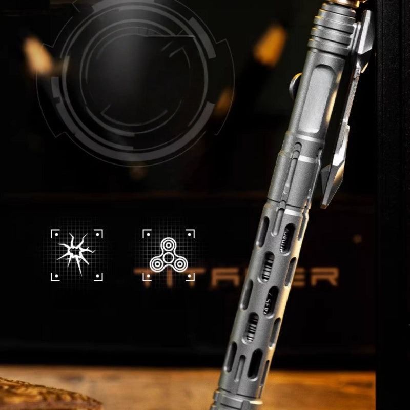 Titanium Tactical Pen TITANER – Mech EDC Multi-Tool with Fidget Spinner