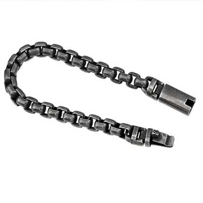 RustEdge Titanium Steel Industrial Punk Bracelet - Oxidized Finish