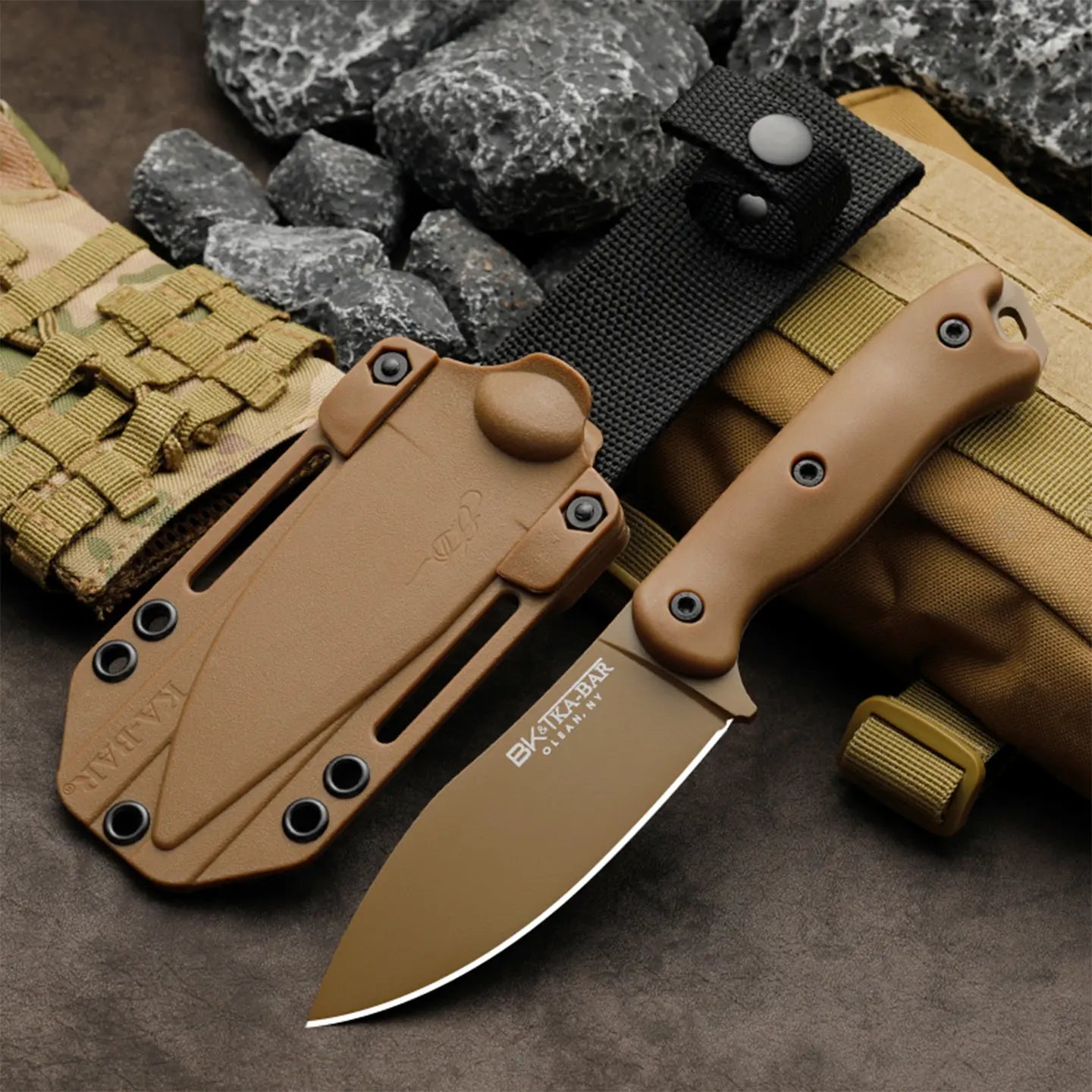 Vanguard Heavy-Duty Fixed Blade | 5mm Thick Tactical Knife | Polymer Grip & Sheath