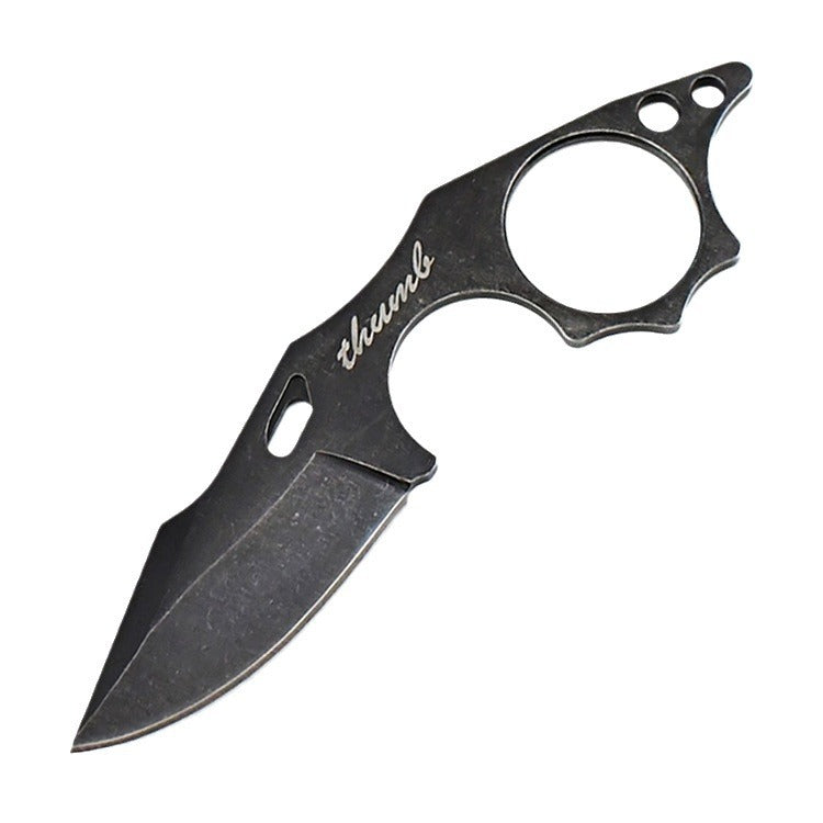 THUMB Mini Fixed Blade Neck Knife - Skeleton Design EDC with Sheath