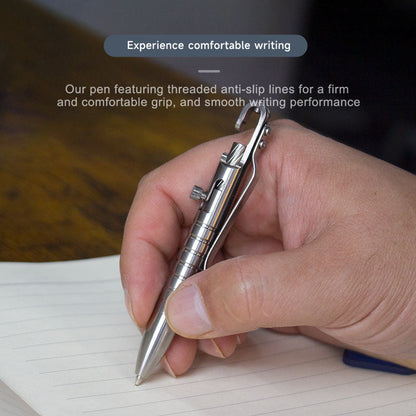 Ultimate GR5 Titanium Bolt Action Pen - Waterproof EDC with Secure Hook