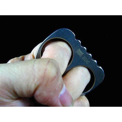 9Cr13 Steel Skull Keychain - Two Finger 56HRC Security Friendly Lightweight
