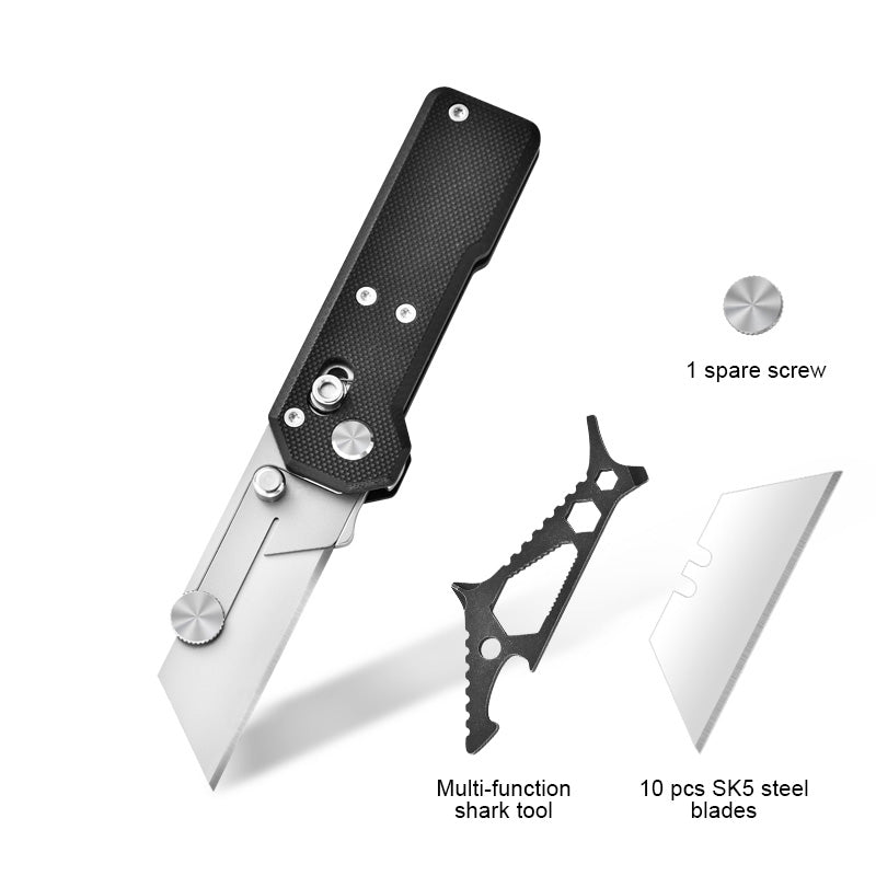 ViperSlide Heavy-Duty Folding Utility Knife - G10 Handle with Axle Lock Multi-Function