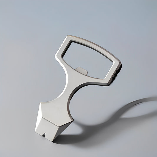TC4 Titanium Alloy Multi-Tool Knuckle Ring - Bottle Opener Self Defense Spike