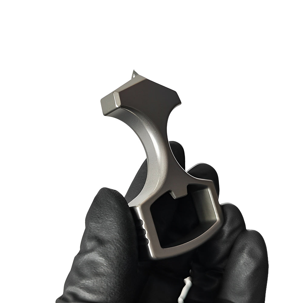TC4 Titanium Alloy Multi-Tool Knuckle Ring - Bottle Opener Self Defense Spike